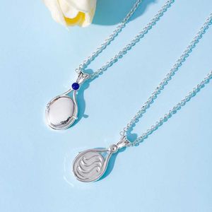 Pendant Necklaces H2o Open Metal Shell Pendant Necklace Silver with Crystal Mermaid TV Movie Jewelry Suitable for Womens Cute NecklaceQ