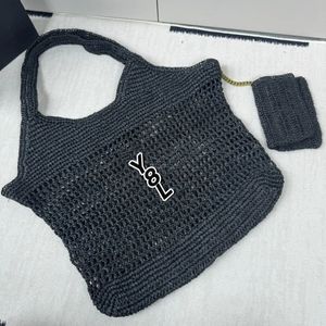 Halm handväska designer väska klaff designer plånbok stor kapacitet tote väska sommar strand väska helg rese shopping axel väska handväskor handväska metall hårdvara brev