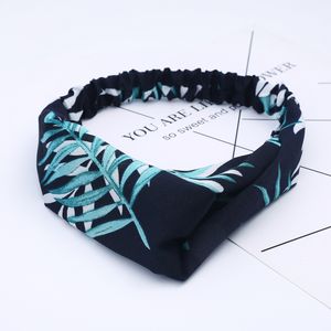 2024 Wholesale European Colors Leaves Girl Hair Accessories Hot Sale America Lady Printing Cloth Headband Fashion Soft Color Girl Women Hair Headband