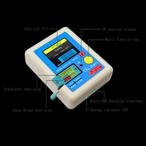 اختبار الترانزستور متعدد المترات TFT ثنائي الرموز ثلاثية السعة LCR ESR متر NPN PNP MOSFET LCR-T7 T1 T4