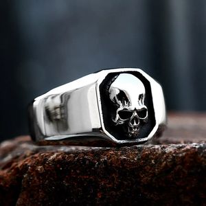 Gothic High Polish 14K Gold Skeleton Skull Ring For Men Punk Rock Rock Skull Rings Fashion Biker Jewelry