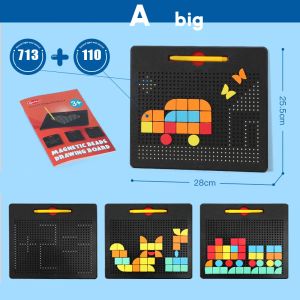 Barnmagnetbräda Ritning Toys Learning Writing Målning Magnet Pad Mosaic Jigsaw Game Creative Education Toys for Children