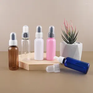 Lagringsflaskor 100 st 50 ml Pet Droper Bottle Plastic For Essential Oil Parfym Refillable Portable Cosmetics Travel Container