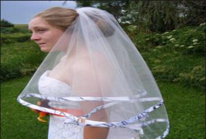 2016 Ny ankomst armbågslängd bröllop bandkant kort två lager brudslöja med kamhög kvalitet6902039