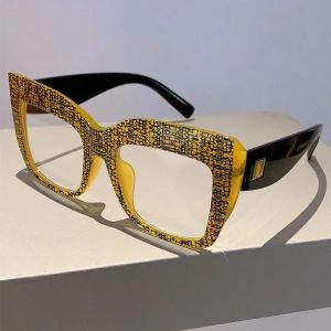 Kammpt Übergroße quadratische Frauen Brillen stilvolle Süßigkeiten Farbe Blau Licht blockieren Brillen Trendy Brand Design Vintage Brille