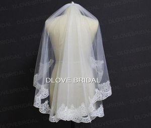 New Arrival Elbow Length Romantic Lace Bridal Veil One Layer Soft Tulle Wedding Hair Accessory with Comb Real Po Epacket 9091272