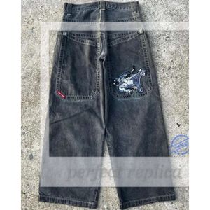 Jnco jeans jeans jeans streetwear jnco y2k hip hop cartone animato stampa grafica pantaloni neri larghi uomini donne pantaloni a gamba larga in vita 382 382