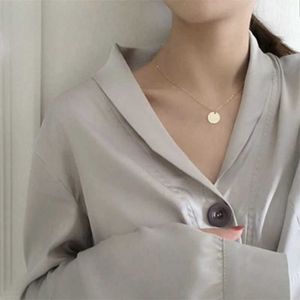 Pendant Necklaces Fashion Necklace Jewelry Necklace Simple Geometry Thin Sheet Small Round Thin Chain Long Necklace Clavicle Necklace Womens BijouxQ