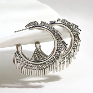 Brincos exclusivos de listras de metal irregular para mulheres piercing half círculo miudar