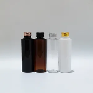 収納ボトル50pcs 4オンスブラウン/ホワイトペット補充可能な化粧品用ローションをネジアルミニウムキャップリキッド付き120ml