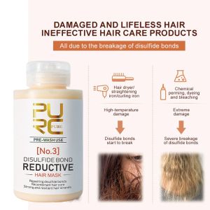 PURC NO.3 Hair Mask Disulfide Bond Reductive Repair Damaged Straightening Smoothing Keratin Women Treatment Hair Care Products