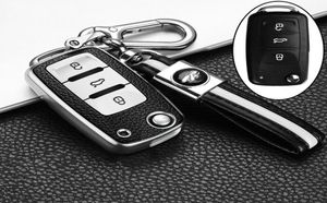 TPU -bilnyckelskydd för VW Polo Jetta Golf MK6 TDI GTI R32 SEAT SKODA Lädermönster Smart Remote Control Protect Case6179676