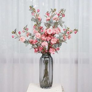 Dekorativa blommor 1 PC Färgglad blommig konst Camellia Bouquet Handgjorda 2 Gorks Artificial Flower Home Wedding Table Decoration