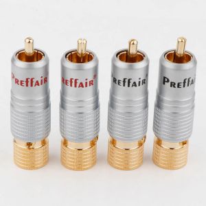 Adaptors Preffair R1716 Rca Plug Audio Cable Connector Glod Plated+ Shipping Free +100% New