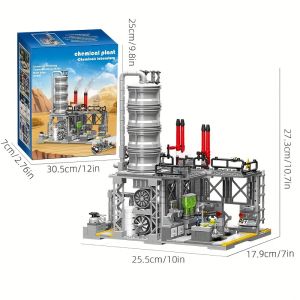 717 st kemiska växtbyggnadsblock Natural Gas Storage Center Laboratory Transport Station Bricks Toys Kids Christmas Presents