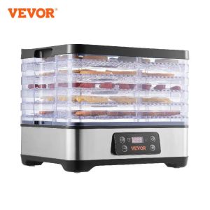 Dehydrators VEVOR 5 Tray Food Dehydrator Machine 300W Stainless Steel Electric Food Dryer w/ Digital Adjustable Timer & Temperature