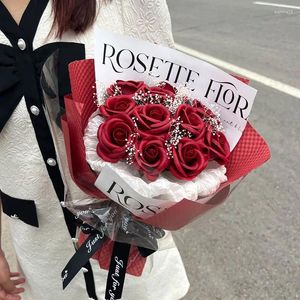 Decorative Flowers Red Roses Bouquet Soap Flower 520 Valentine's Day Gift For Girlfriend Proposal Confession Birthday Simulation