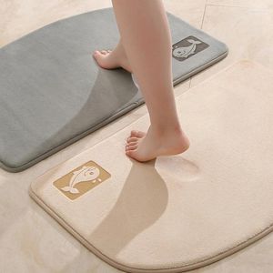 Bath Mats Super Absorbent Rug Mat Memory Foam Cotton Footpad Anti Slip Bathroom Floor Shower Room Door Pad Bathtub Side Carpet