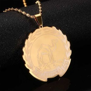 Pendant Necklaces Eritrean Map Pendant Necklace Chain Girl Gold Jewelry African Necklace EthiopiaQ