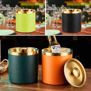 1.7L High-Quality Stainless Steel Ice Bucket Wine Champagne Cooler Wine Vacuum Insulation Belt Cover Ice Bucket Bar Utensils 240407