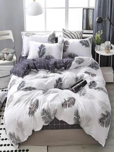 Lanke Cotton Bedding Set Home Textile Twin King Queen Size Bed Set Beddupper med lakan Täckuppsättning Kuddefodral LJ201223269910993