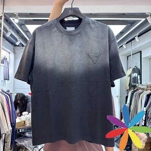 Men's T-Shirts Hip Hop Best Quality Patchwork Washed Gradient Tie Dyeing T Shirt Men Women T-Shirt Tops Tee J240409