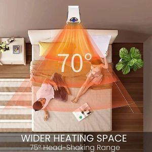 Winter Portable Electric Heater for Home Plug in Wall Efficient Room Heat Household Powerful Warm Blower Remote Control Warmer