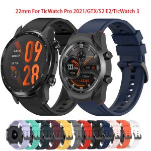 EasyFit Sport Silicone Band para Ticwatch Pro 3 Ultra GPS Watch Strap para Ticwatch E3/GTH Smartwatch Pulseira Pulseira WatchBand