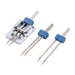 3pcs Twin Stretch Machine Needle with multifuctional Presser Foot Double Needles Pins Sewing DIY Craft Tool for Sewing Machine