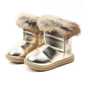 Boots COZULMA Baby Snow Boots for Girls Boys Winter Boots Baby Rabbit Fur Warm Plush Winter Shoes Kids Warm Cotton Shoes Boots