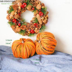 Dekorativa blommor Autumn Harvest Pumpkin Decorations Farmer Rustic Style Thanksgiving Day Fall Pumpkins Decor Home D7.8 