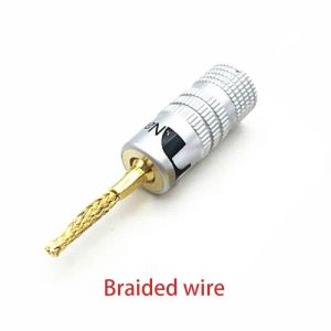 new 2024 Middle Nakamichi Copper Wire Gold-Plated Welding-Free Banana Plug Speaker Wire Plug Braided Wire Plug for Nakamichi Speaker Wire