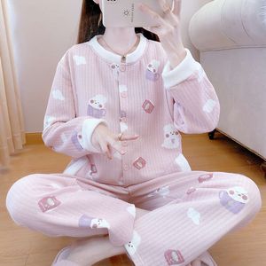 Winter New Plush Stand Up Neck Warm Interlayer Pregnant Women Prenatal and Postpartum Breastfeeding 10 Baby Clothing Set 12 Month Pajamas