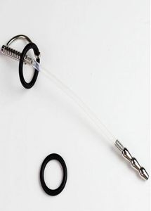 Free shipping 250mm Stainless Steel Silicone Hose-Connected Urethral Tube Penis Plug Urethra Sounds Sex Toy Stretching Device9284803