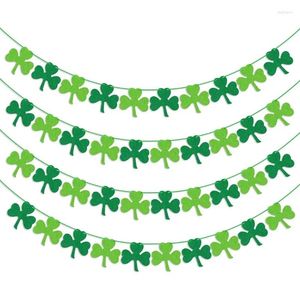 Decorazione per feste in feltro verde luce scuro Feelt Shamrock Clover Leaf Stent Banners St Patricks Day Streamer sospeso per le decorazioni di compleanno irlandesi