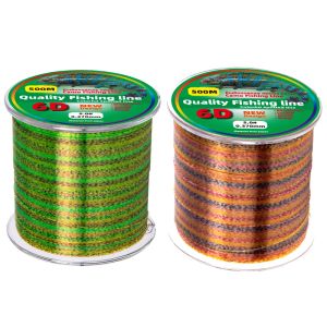 Linien Neue 500 m farbenfrohe Speckle -Angellinie 6d Regenbogen Invisible Spotted Line Monofilament Nylonkarkenfischereizubehör Pesca