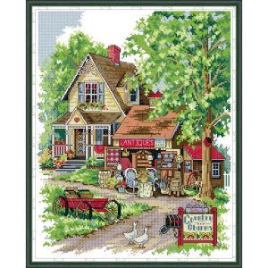 Pads Charming Countryside Scenery Counted Cross Kit 14ct 11ct Canvas Printing Embroidery Set Diy Needlework Home Decoration