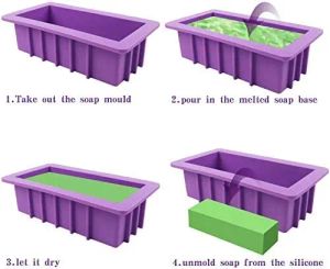 Set di avviamento per accessori per la produzione di sapone fai -da -te che include stampo di sapone in silicone rettangolare per sapone fatto a mano