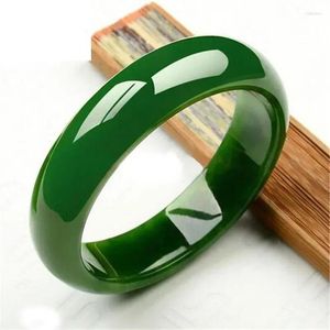 Bangle Fashion Natural Green Jade smycken Tillbehör för kvinnliga gåvor äkta Jades Stone Bangles