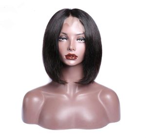 13x4 Glueless Bob Wig Indian Straight Short Spets Front Hume Hair Wigs For Black Women pre plockade med babyhår Remy Hai3660234