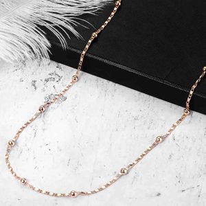 Pendant Necklaces 2mm Thin Marina Link Chain 585 Rose Gold Necklace for Women and Girls Jewelry Wholesale Valentines Day Gifts 50cm 60cm CN18Q