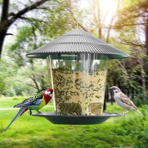 Garden Gazebo Hanging Wild Bird Feeder Outdoor Container med Hang Rope Pet Bird Feed House Type Bird Feeder Ny Dropshipping