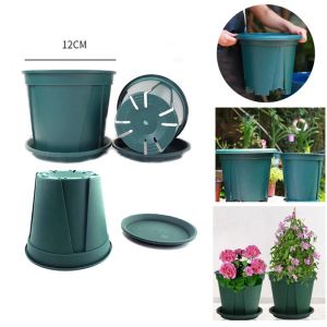 12 cm de planta verde Flowerpot rosa respirável plástico suculento bandeja de vaso de flores em vasos de cultura de enfermagem Recipiente de jardim ao ar livre