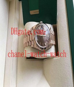 Президент DayDate 41 мм 18K Rose Gold 228235 Автоматическое движение мужские мужские часы Brown Dial Men039s Watches Boxpapers9527303