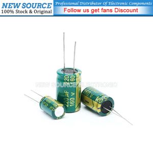 1-50pcs 160v انخفاض المكثف الكهربائي الألمنيوم 1UF