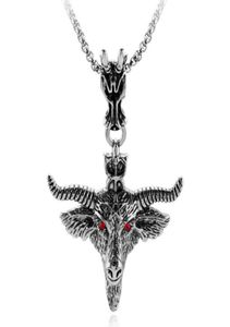 Pendant Necklaces BUDROVKY Pentagram Goat Head Necklace Amulet Sabbatic Occult Red Eye For Women Men Fashion Jewelry Collar Choker7935292