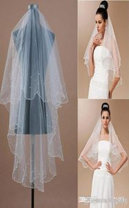 2019 One Layer Wedding Veils 3 Meters Long Cathedral Length Rhinestones Beaded Real Image Tulle Bridal Veil With Comb5162073