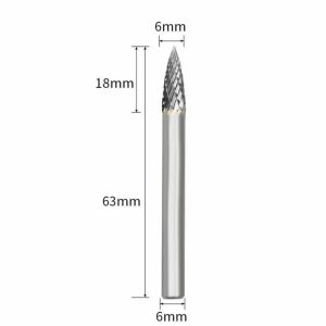 6mm gxtypeヘッドタングステンカーバイド合金ロータリーファイルドリルミリング彫刻ビットポイントバールダイグラインダー金属用研磨ツール