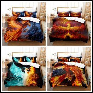 Bedding Sets Kids Teens Duvet Cover Set Fire Phoenix For Boys Adult Bedroom Comforter Microfiber Quilt Cover&Pillowcase