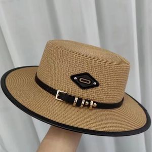 Letnie czapki dla kobiet szerokie brzegi zwykłe plażowe słomki słomy blok przeciwsłoneczny zabezpieczenie UV Panama Bow Cap240409